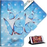 Coque galaxy a41, etui housse pour samsung galaxy a41 coque 3d paillette paillon fleur pu cuir flip wallet ...