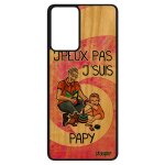 Coque galaxy a52 en bois silicone j'peux pas j'suis papy naissance garcon de protection grand pere frne ...