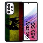 Coque pour galaxy a53 5g - listen to bob marley - silicone - noir