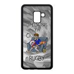 Coque galaxy a8 2018 en silicone j'peux pas y'a rugby noir drole rigide texte xv de france de protection ...