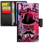 Coque galaxy j3 2017 cuir monsieur moustache original chapeau melon rose lunette antichoc vintage mobile ...