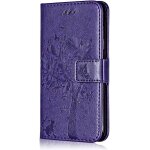Coque pour galaxy j5 2016, etui en cuir pu portefeuille, antichoc flip case housse retro emboss serie ...