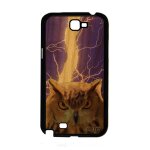 Coque galaxy note 2 en bois silicone hibou 4g orage telephone gel chouette animal eclair violet peinture ...