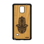 Coque galaxy note 4 bois silicone main de fatma noir smartphone housse a samsung galaxy note 4