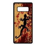 Coque pour galaxy note 8 bois silicone salamandre noir esprit du feu de samsung galaxy note 8