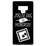 Coque galaxy note9 - j peux pas j ai monopoly 2 - noir