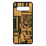 Coque galaxy s10 en bois silicone chat azteque ethnique original mobile samsung galaxy s10