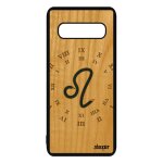 Coque pour galaxy s10 bois silicone signe lion femme horoscope galaxie a samsung galaxy s10