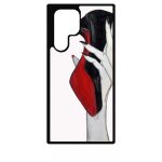 Coque pour galaxy s22 ultra 5g - escarpins rouge et noir - silicone - noir