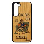Coque pour galaxy s23 bois silicone j'peux pas j'ai console play humour texte jeux video jpeux gamer ...