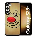 Coque pour galaxy s23 + - smiley clown nez rouge - silicone - noir