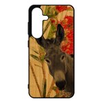 Coque pour galaxy s25 en bois silicone ane mule animal bourrique fleurs design sm - s931b portable anesse ...