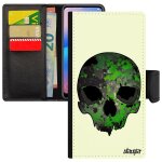 Coque galaxy s8 � rabat tete de mort portable biker techno street art masque vert urbain mobile horreur ...