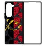 Coque galaxy z fold 6 silicone drapeau angola angolais motif coeur can portable telephone coupe d'afrique ...