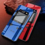 Coque gameboy bleu samsung s10 / verre tremp� + bumper tpu / motif console jeux vintage / anti chocs ...