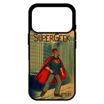 Coque super geek pour iphone 17 pro en bois silicone jeux video console humour smartphone texte motif ...