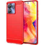 Coque gel effet fibre de carbone rouge pour motorola moto edge 2023 ¿ anti - chocs anti - rayures, coins ...