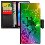 Coque girafe pour samsung galaxy note 10 + plus cuir portefeuille multicolore animal case arc en ciel ...