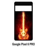 Coque google pixel 6 pro - blazing guitare - silicone - noir