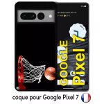 Coque pour google pixel 7 - basket ball dark - silicone - noir