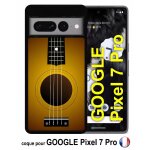 Coque pour google pixel 7 pro - guitare - silicone - noir