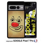 Coque pour google pixel 7 pro - smiley clown nez rouge - silicone - noir