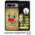 Coque pour google pixel 7 - smiley clown nez rouge - silicone - noir