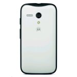 Coque grip shell motorola pour moto e coloris blanc avec contour type bumper