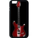 Coque - guitare red - compatible avec apple iphone 6s + - plastique - bord noir