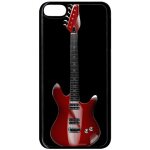 Coque - guitare red - compatible avec apple ipod touch 6 - plastique - bord noir