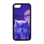 Coque hibou iphone 7 silicone bleu animaux antichoc etui design animal lune personnalis� chouette oiseau ...