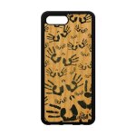 Coque honor 10 bois silicone empreinte main gris cadeau de noel trace de petites