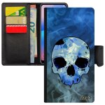 Coque honor 10 portefeuille tete de mort antichoc rigide bleu epouvante gothique magnetique original ...