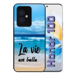 Coque pour honor 100 - la vie est belle fond mer - silicone - noir