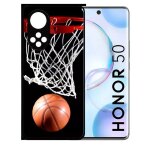 Coque pour honor 50 - basket ball - silicone - noir