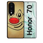 Coque pour honor 70 - smiley clown nez rouge - silicone - noir