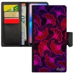 Coque honor 7a simili cuir portefeuille wax afrique a clapet violet color� case telephone africain cover ...