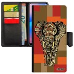 Coque pour honor 7a simili cuir rabat portefeuille porte cartes elephant savane etui telephone carr� ...