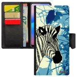 Coque honor 8x simili cuir porte cartes zebre noir et blanc fleur tribal ethnique cheval afrique unique ...