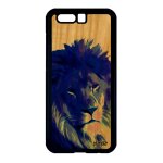 Coque honor 9 en bois silicone lion animaux roi housse peinture 4g animal motif telephone felin case ...