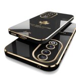 Coque pour honor 90 5g 6d plating feuilles d'�rable protection appareil photo cadre carr� anti - chocs ...