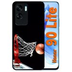 Coque pour honor 90 lite - basket ball dark - silicone - noir