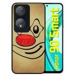 Coque pour honor 90 smart - smiley clown nez rouge - silicone - noir