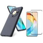 Coque pour honor magic 6 lite 5g silicone noir + verre trempe little boutik�