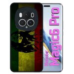 Coque pour honor magic 6 pro - listen to bob marley - silicone - noir