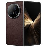 Coque pour honor magic v5 rigide effet cuir grain� avec bords renforc�s marron fonc�