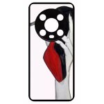 Coque pour honor magic4 pro - escarpins rouge et noir - silicone - noir