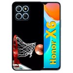 Coque pour honor x6 - basket ball dark - silicone - noir