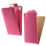 Coque housse etui clapet rabat sony xperia z1 l39h - 7 couleurs - rose
