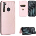 Compatible avec coque htc desire 20 pro, mince flip fibre de carbone [test de chute] antichoc stand fente ...